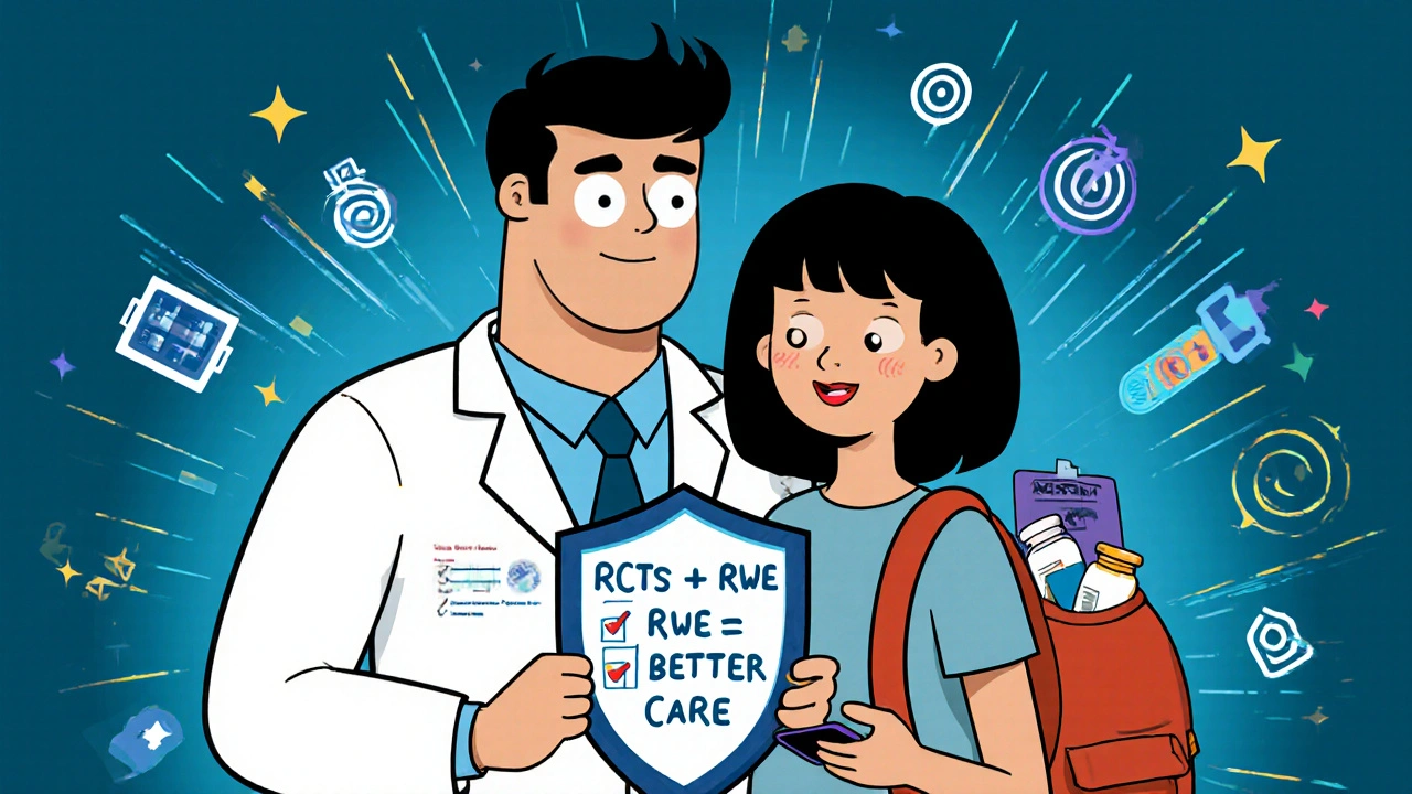 Hybrid superhero combining clinical trial scientist and real-world patient with AI helpers