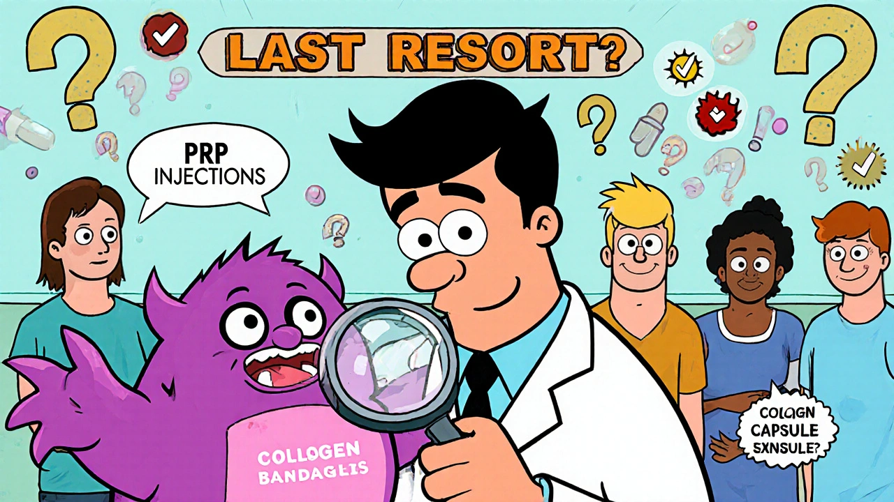 Doctor examining a regulatory monster while patients use safer medical alternatives