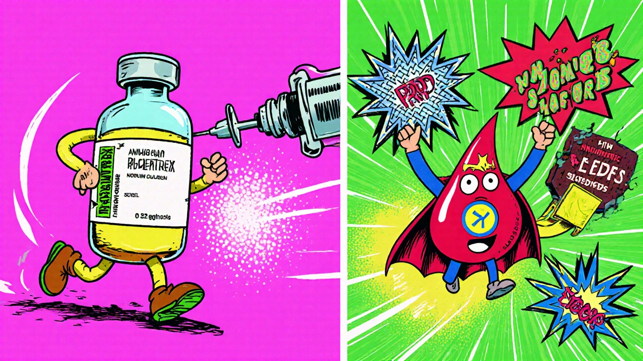 Placentrex vial being chased by a syringe while PRP and other alternatives fly like superheroes