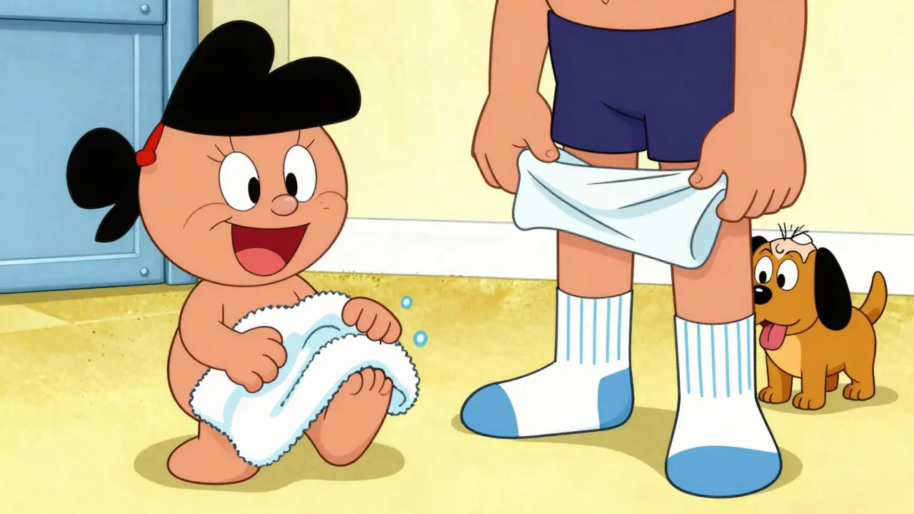 Characters practicing hygiene to prevent fungal infections