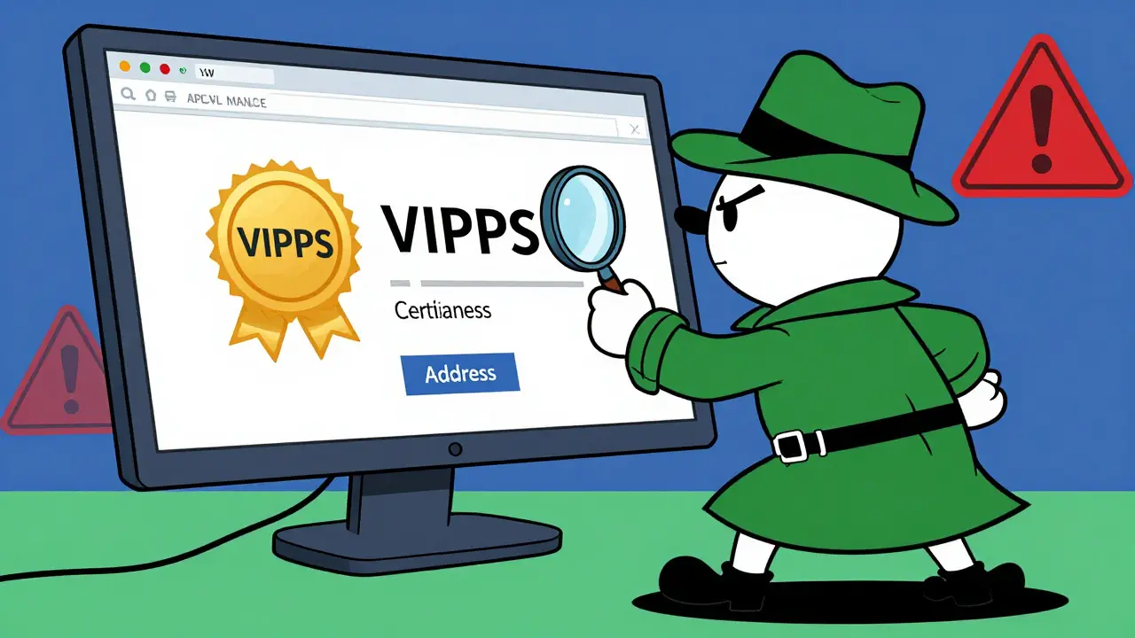 Detective character checking pharmacy safety seals online