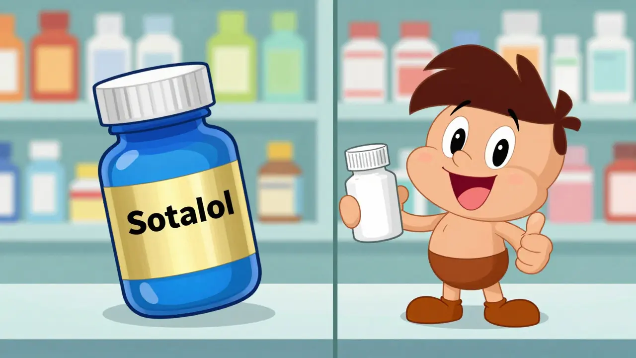 Illustration comparing expensive brand vs cheap generic pills